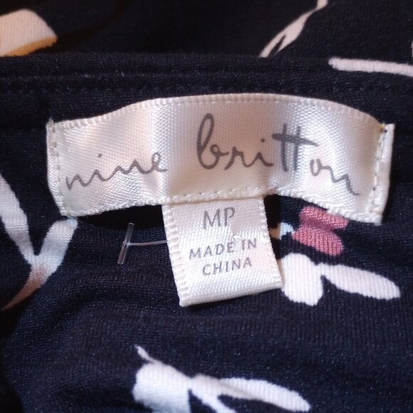 Nine Britton for Stitch Fix Navy Floral Angie Knit Dress - Picture 4 of 10